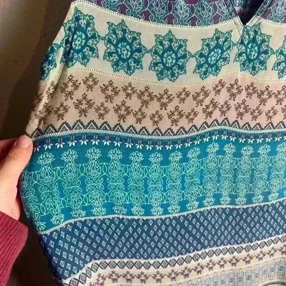 Beach Lunch Lounge Size Small Tank Dress Rayon Bohemian Morrocan Costal Blue - Picture 6 of 6